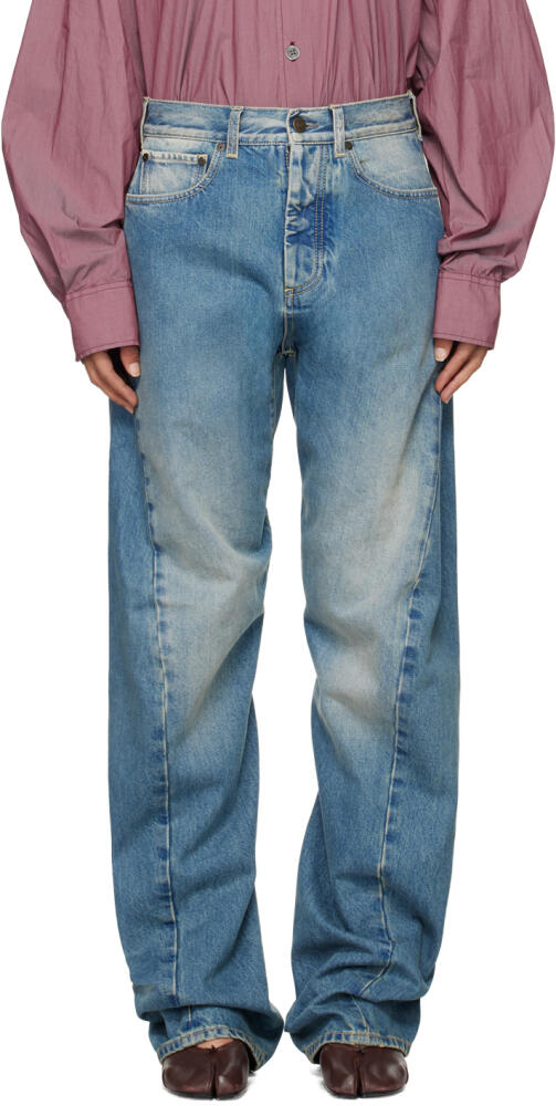 Maison Margiela Blue Diagonal Seam Jeans Cover