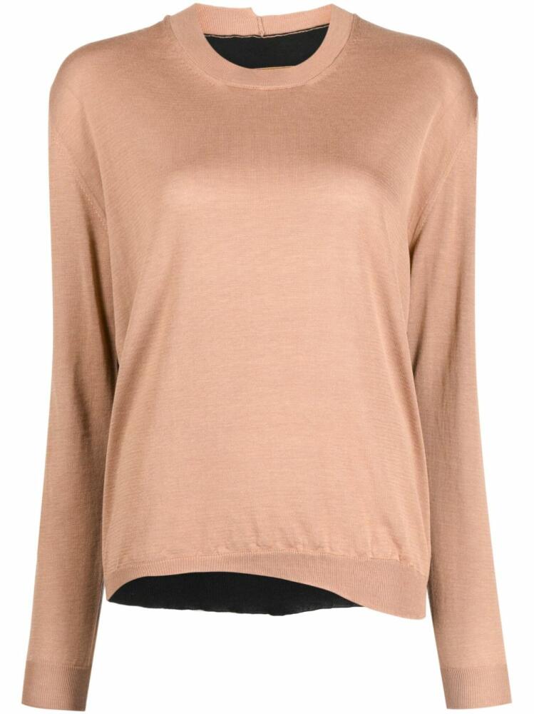 Uma Wang crew-neck cotton-silk jumper - Brown Cover