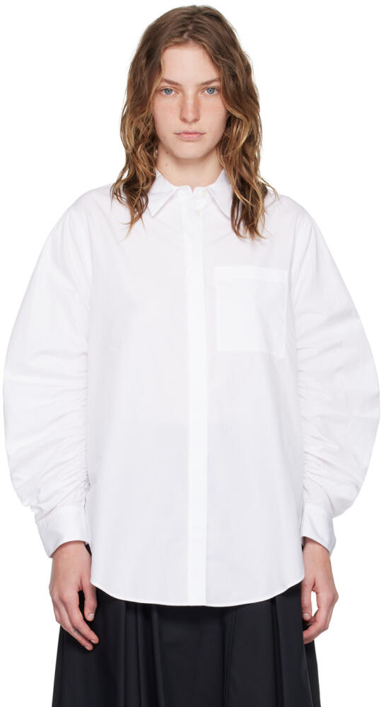 3.1 Phillip Lim White Gathered Sleeve Shirt Cover