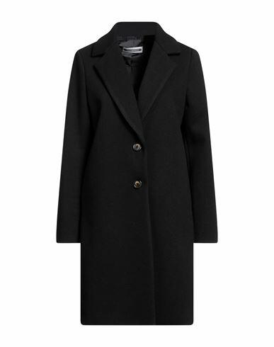 Biancoghiaccio Woman Coat Black Polyester Cover