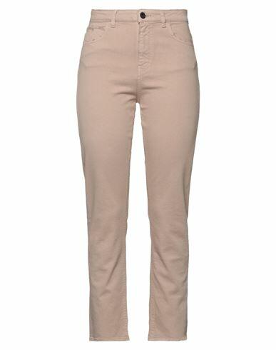 Pence Woman Pants Light brown Cotton, Elastane Cover