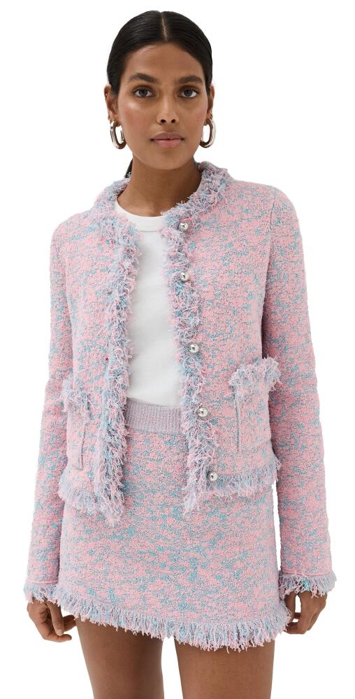 rabanne Fringe Cardigan Tweed Lurex Rose Cover