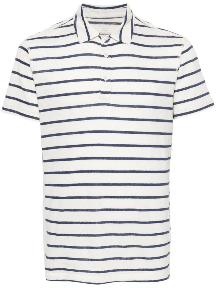 Majestic Filatures striped linen-blend polo shirt - Neutrals Cover