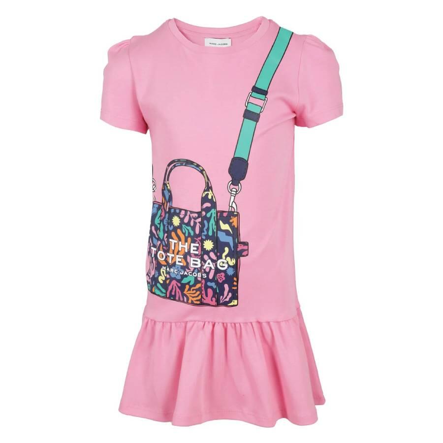 Little Marc Jacobs Girls Belt Bag Print Cotton Dress Cover