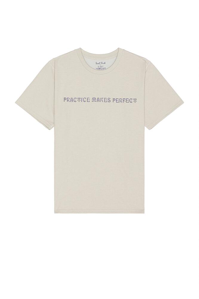 South2 West8 Short Sleeve Crew Neck Tee Practice Makes Perfect in Grey Cover