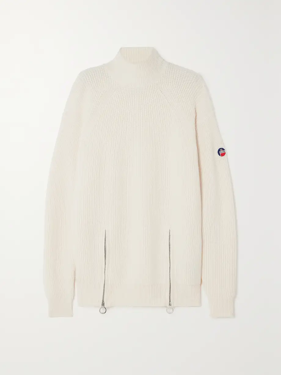 Fusalp - Cybele Ribbed Merino Wool Turtleneck Sweater - White Cover