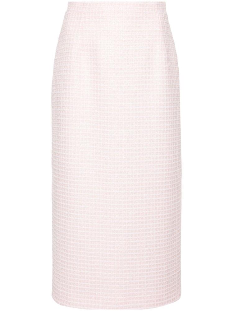 Alessandra Rich sequin-embellished jacquard pencil skirt - Pink Cover