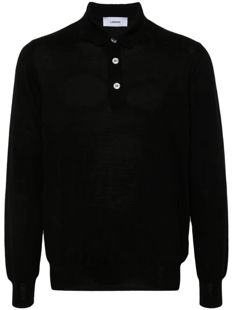 Lardini virgin wool polo shirt - Black Cover