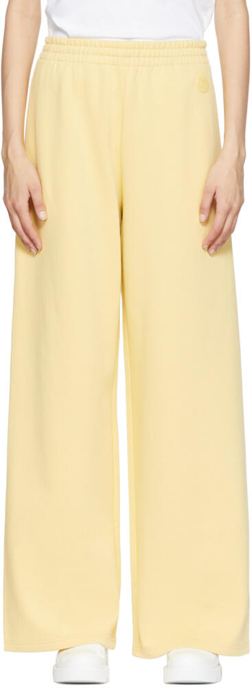 Moncler Yellow Wide Leg Lounge Pants Cover