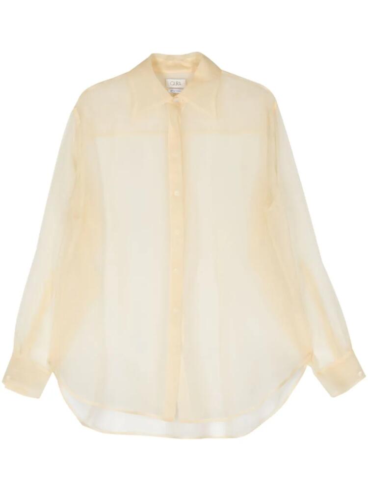 QUIRA semi-sheer silk shirt - Neutrals Cover