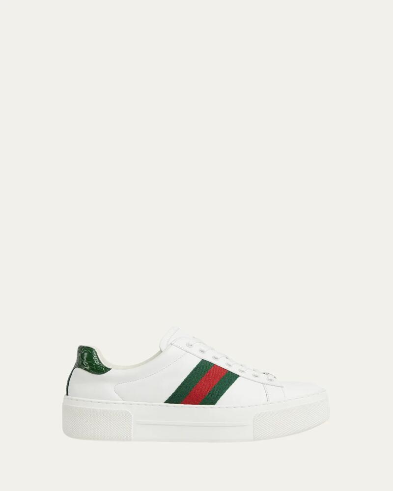 Gucci Ace Web Mixed Leather Sneakers Cover