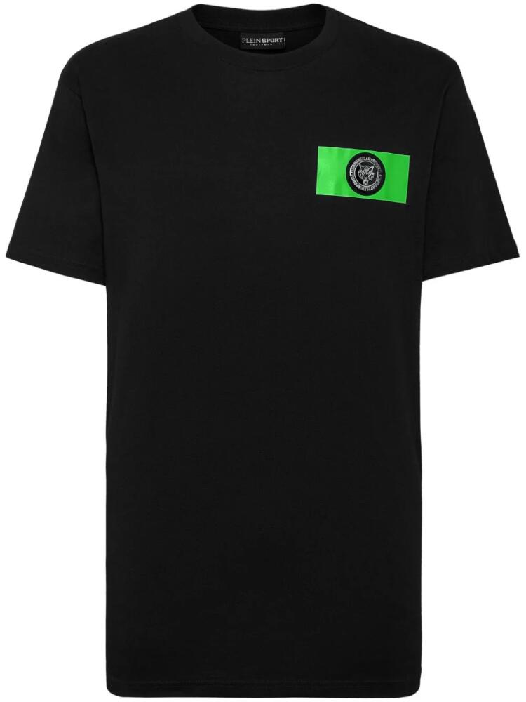 Plein Sport SS logo-patch cotton T-shirt - Black Cover