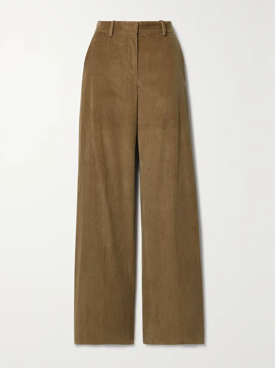 Veronica de Piante - Anya Cotton-corduroy Wide-leg Pants - Brown Cover