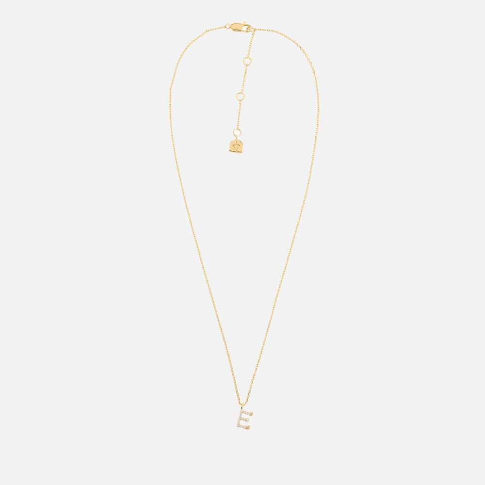 Astrid & Miyu Initial Pavé 18K Gold-Plated Necklace Cover