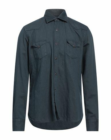 Dandylife By Barba Man Shirt Midnight blue Cotton, Linen Cover