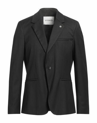 Officina 36 Man Blazer Black Polyester, Viscose, Elastane Cover