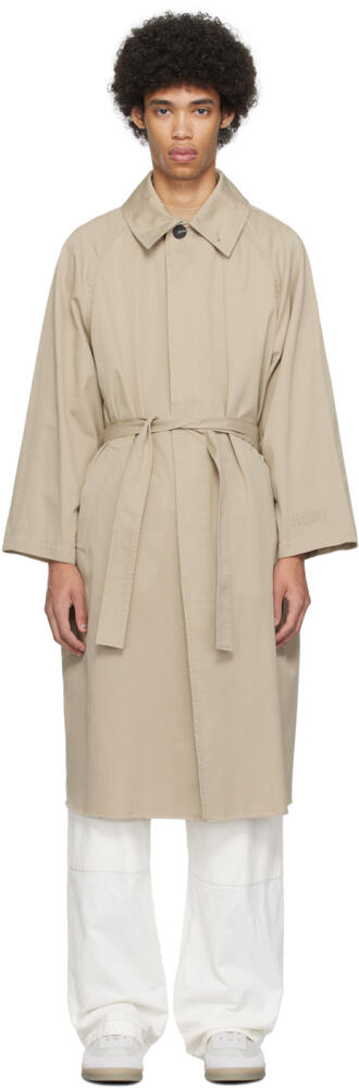 MM6 Maison Margiela Beige Knee-Length Trench Coat Cover