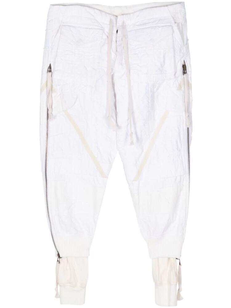 Greg Lauren zipped tapered trousers - White Cover