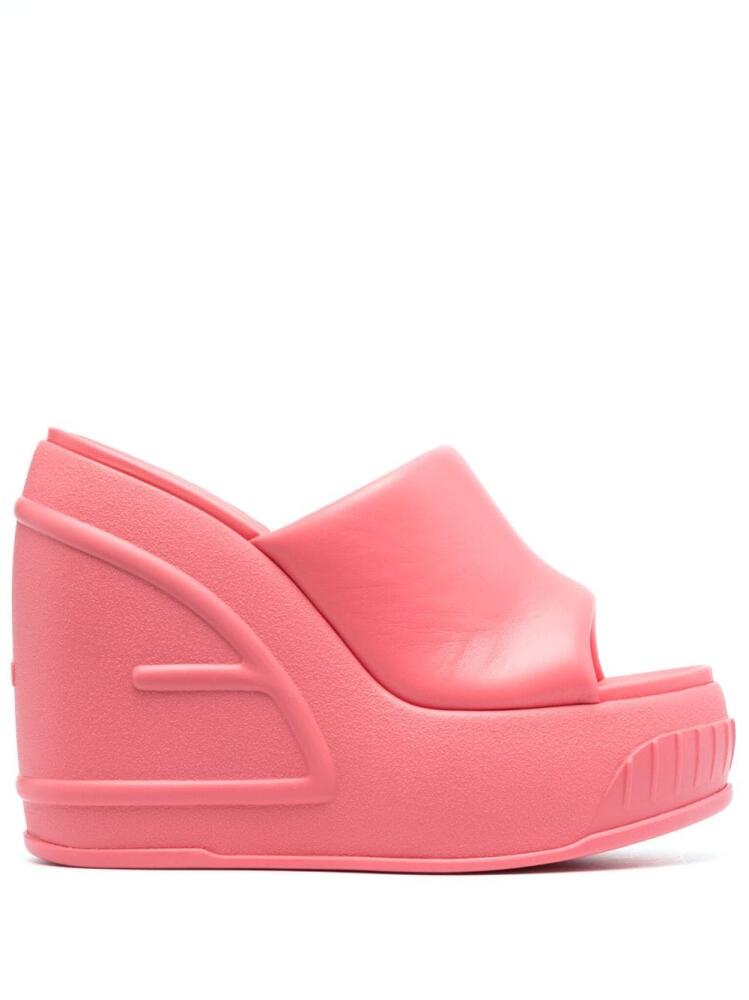 FENDI 145mm leather wedge-heel mules - Pink Cover