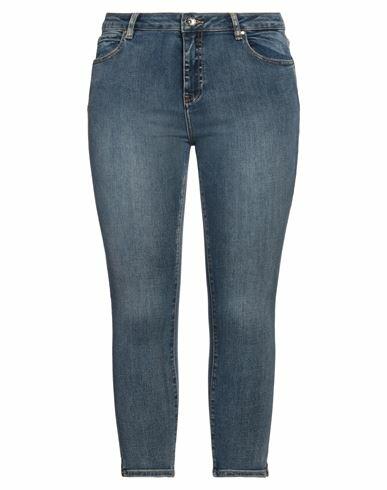 Take-two Woman Jeans Blue Cotton, Polyester, Elastane Cover