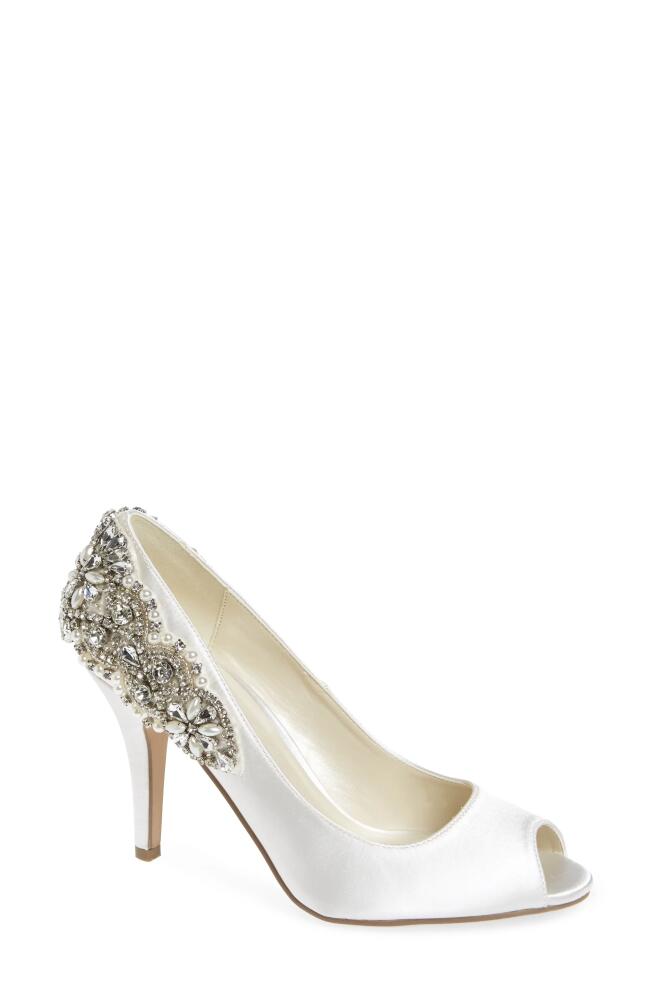 Paradox London Pink Cynthia Embellished Pump in Ivory Satin Cover