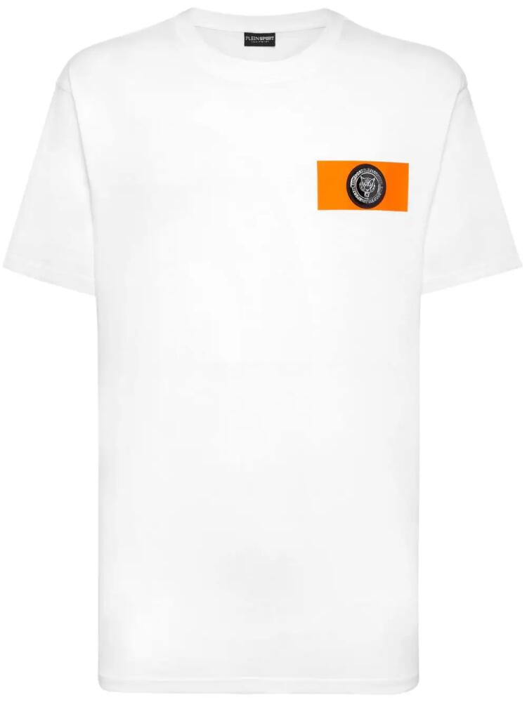 Plein Sport SS logo-patch cotton T-shirt - White Cover