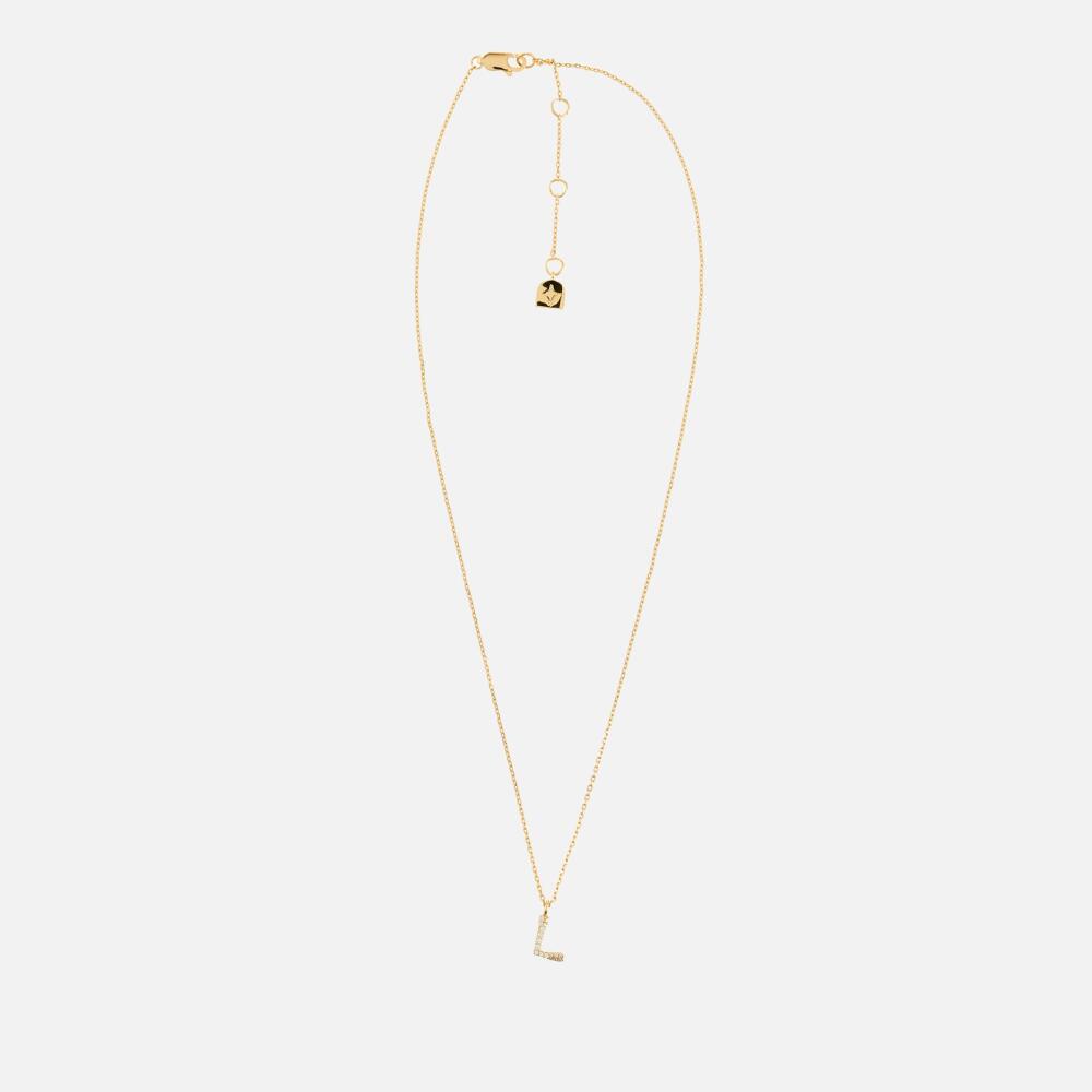 Astrid & Miyu Initial Pavé 18K Gold-Plated Necklace Cover