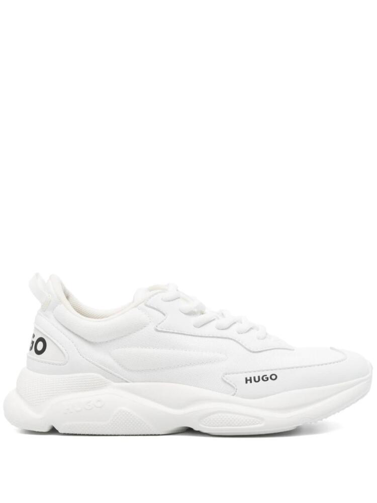 HUGO contrasting-logo sneakers - White Cover