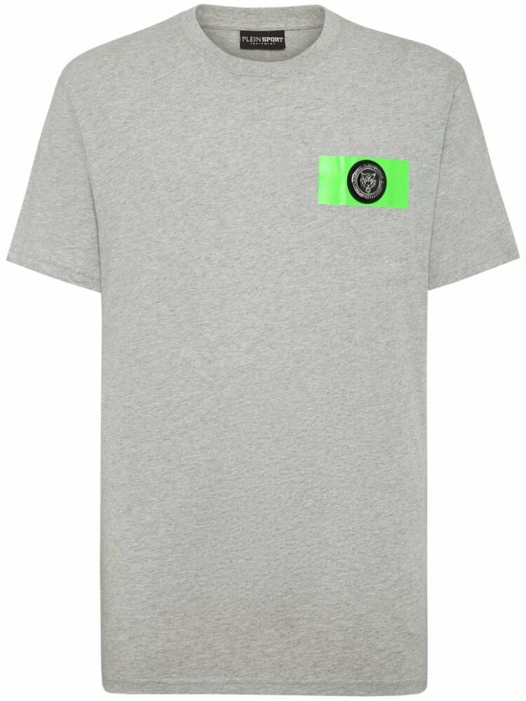 Plein Sport logo-patch cotton T-shirt - Grey Cover