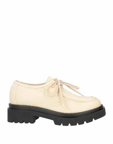 Paola Ferri Woman Lace-up shoes Cream Soft Leather Cover