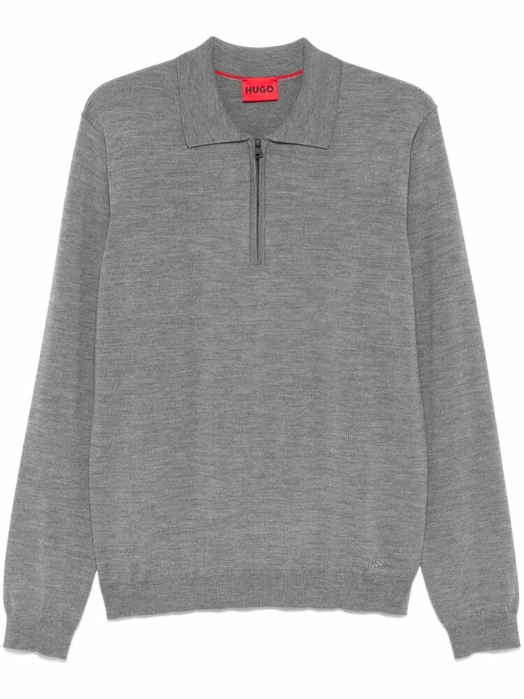 HUGO zip-up polo shirt - Grey Cover