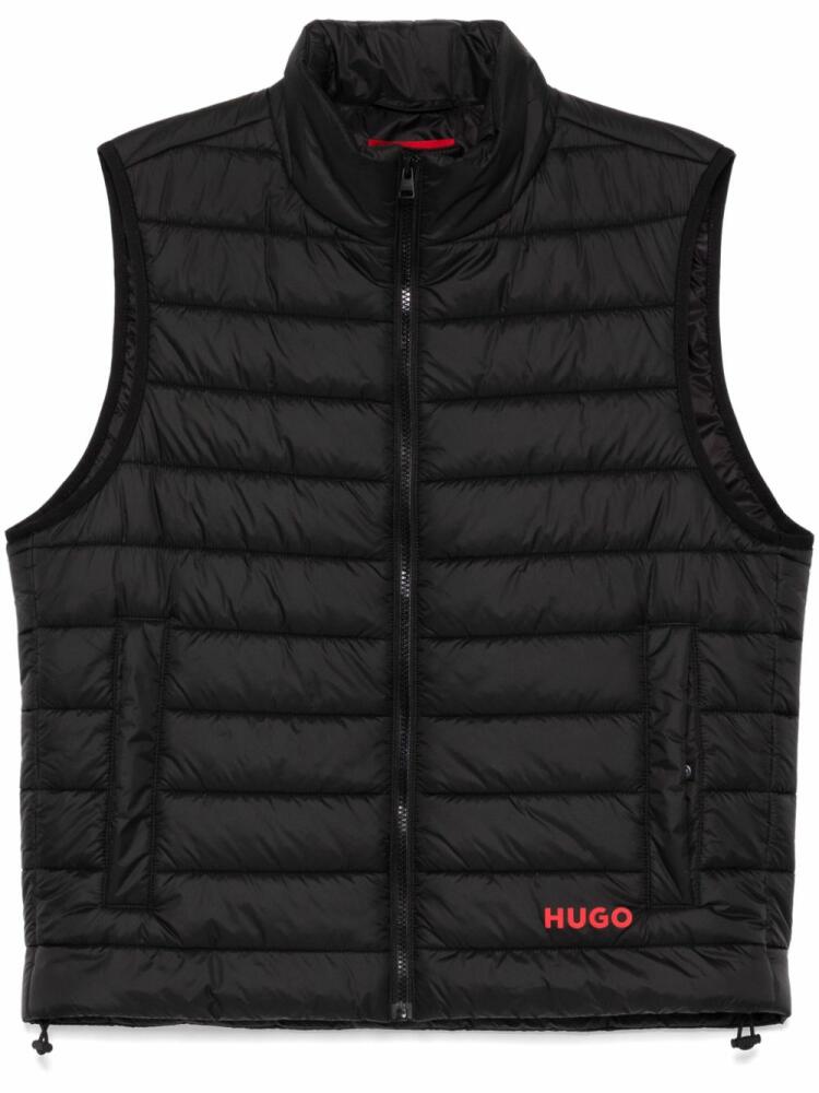 HUGO logo-printed padded vest - Black Cover