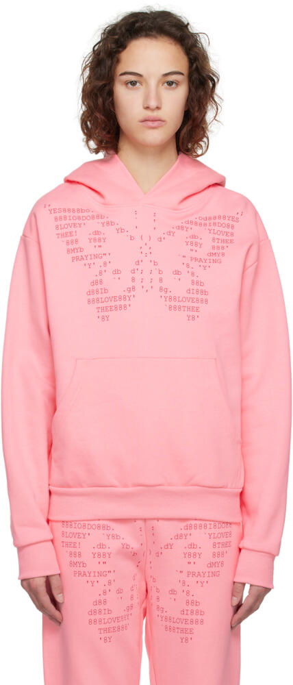 Praying SSENSE Exclusive Pink Butterfly Hoodie Cover