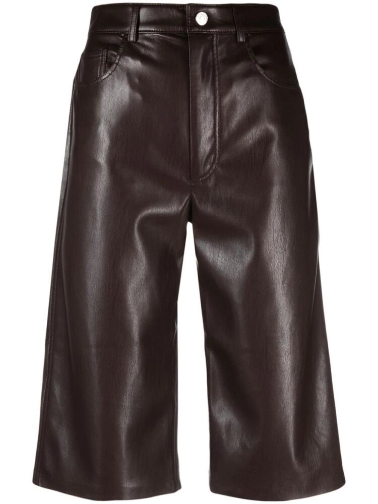 Nanushka faux-leather shorts - Brown Cover