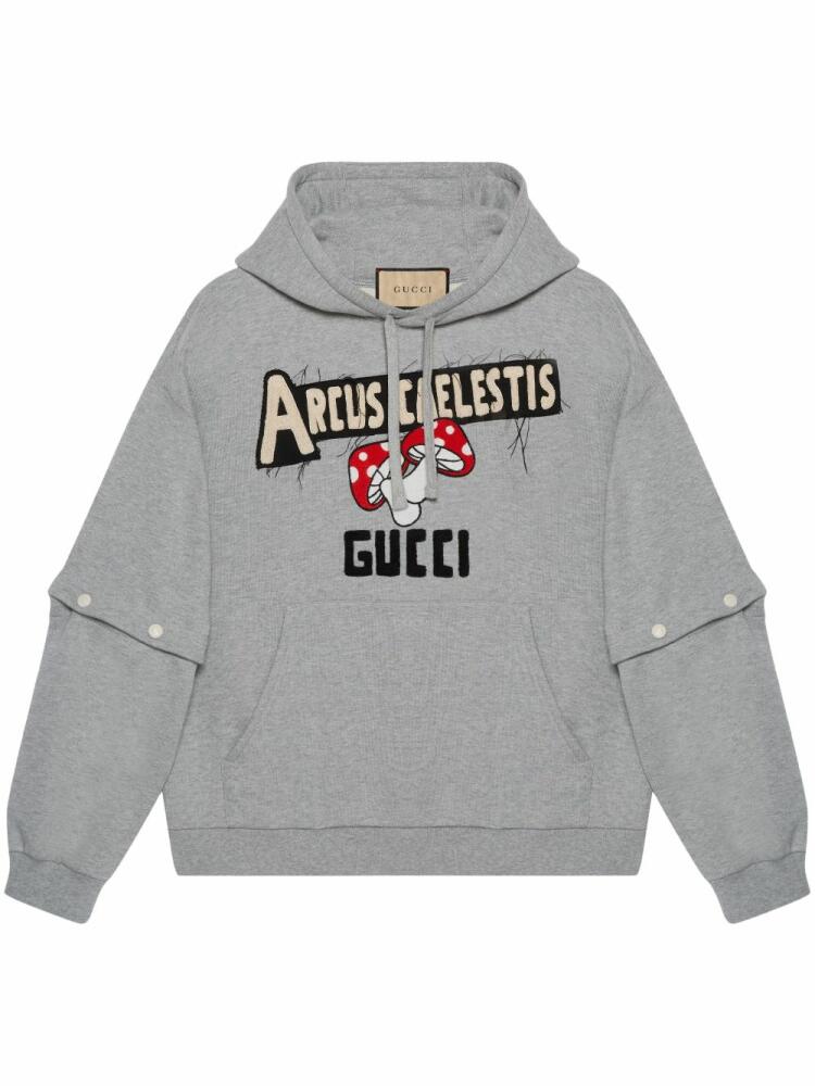 Gucci logo-patch jersey-fleece sweatshirt - Grey Cover