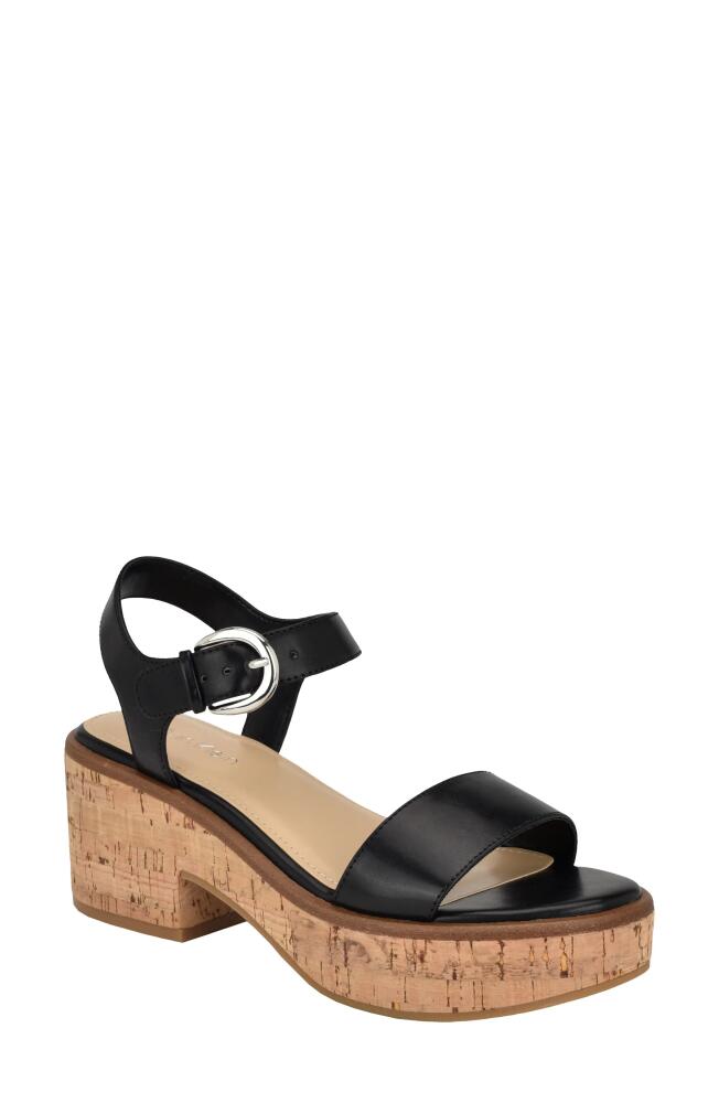 Calvin Klein Isleen Ankle Strap Platform Sandal in Black Cover