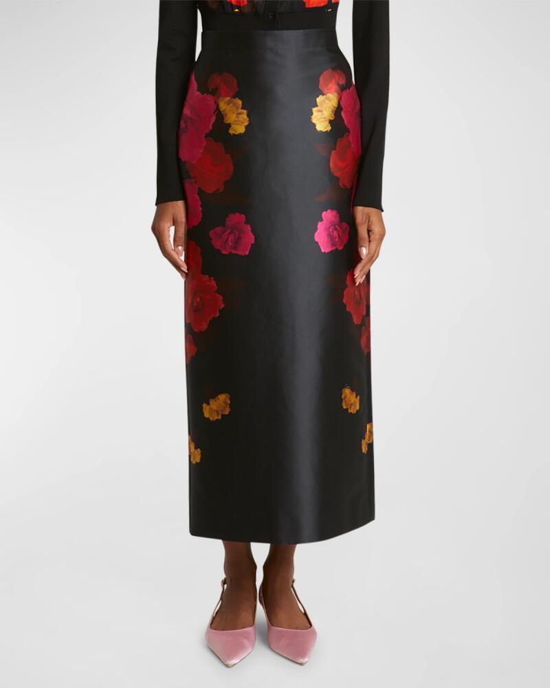 Erdem Floral Silk Midi Pencil Skirt Cover