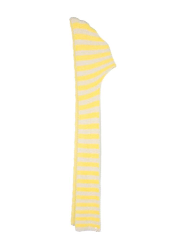 Sunnei brushed-effect striped scarf - Yellow Cover