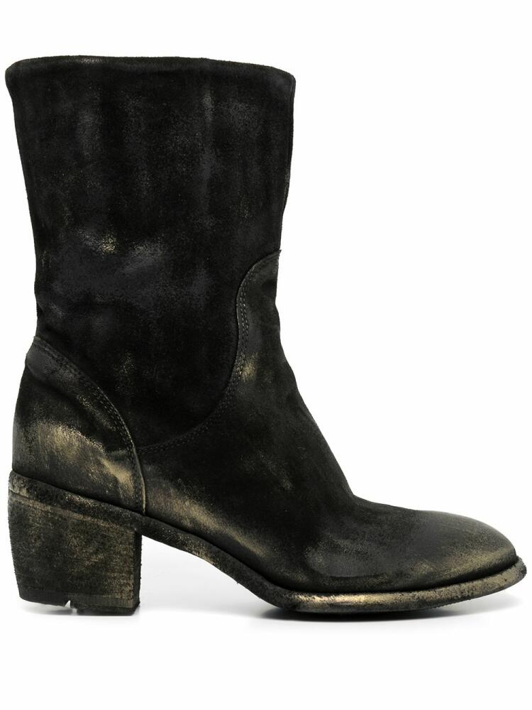 Madison.Maison metallic-effect mid-calf boots - Black Cover