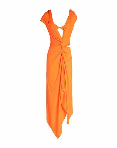 Alessandro Vigilante Woman Maxi dress Orange Polyester, Elastane Cover