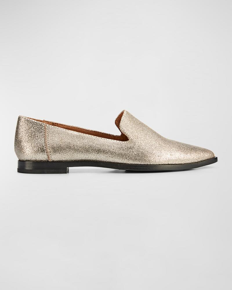 Frye Kenzie Metallic Leather Flat Loafers Cover