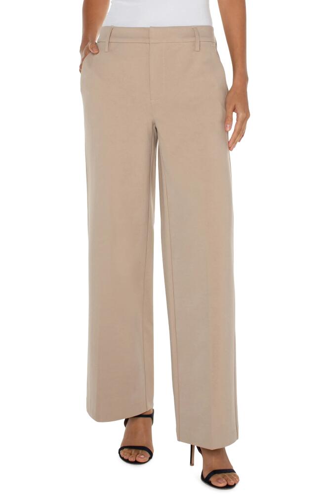 Liverpool Los Angeles Kelsey Wide Leg Knit Trousers in Biscuit Tan Cover