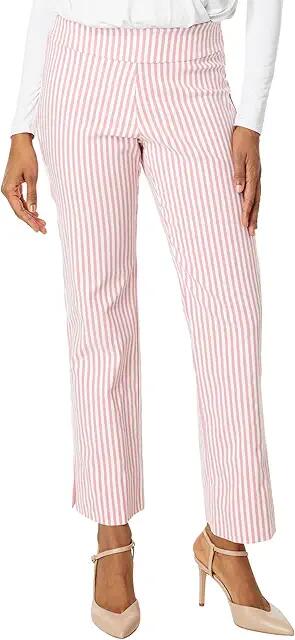 Krazy Larry Stretch Linen Wide Ankle (Pink Stripe) Women's Casual Pants Cover