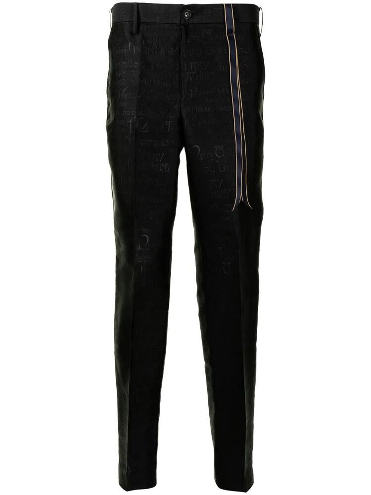 Doublet mid-rise jacquard tapered trousers - Black Cover