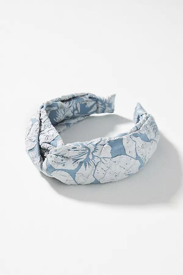 By Anthropologie Floral Brocade Twist Headband Cover