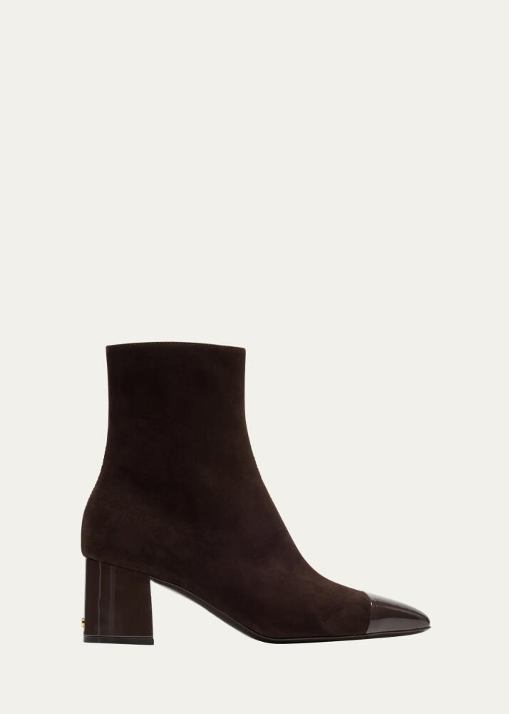 Ferragamo Sambi Cap-Toe Ankle Booties Cover