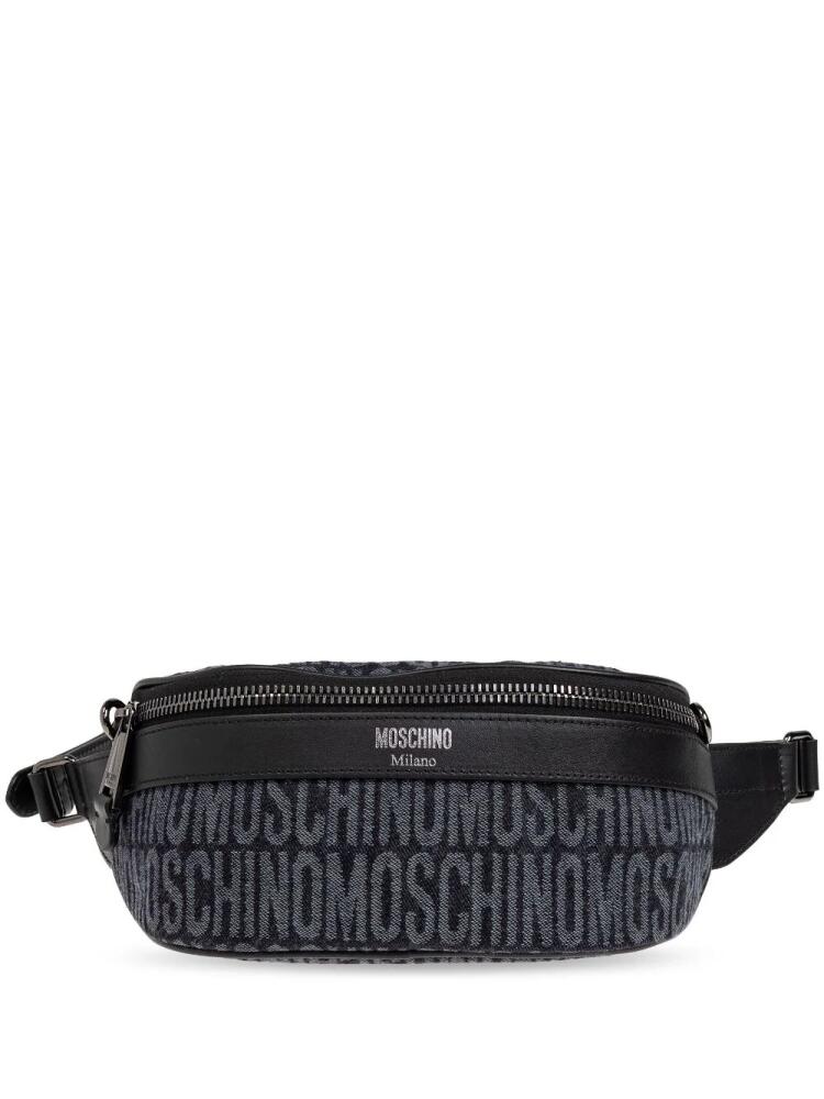 Moschino monogram zipped belt bag - Black Cover