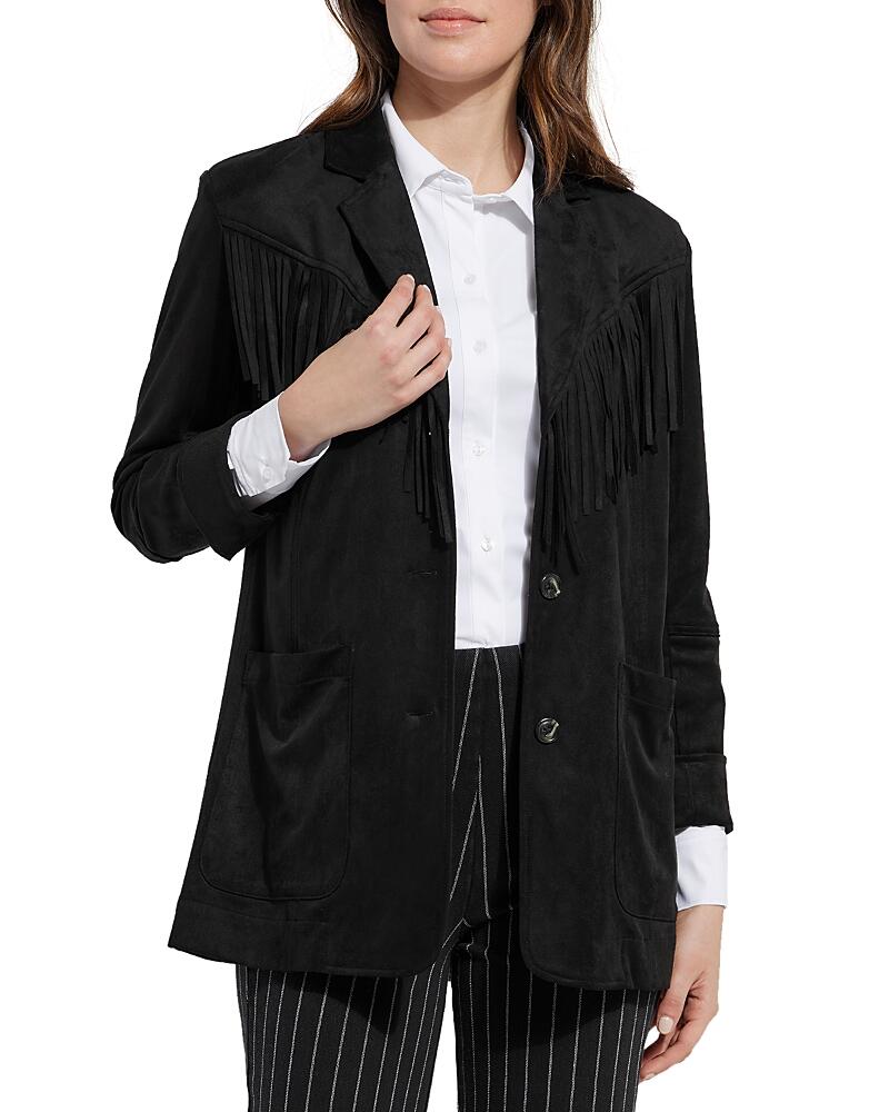 Lysse Heidi Fringe Faux Suede Blazer Cover