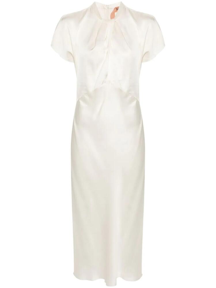 Nº21 cut-out-detail satin midi dress - White Cover