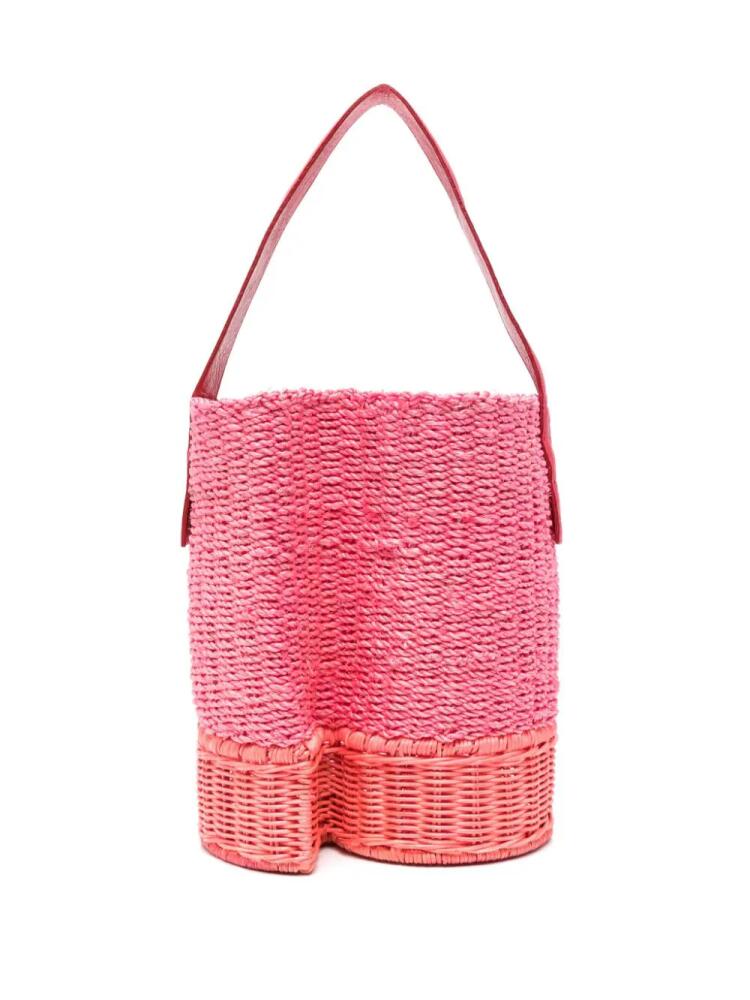 sacai interwoven bucket bag - Pink Cover